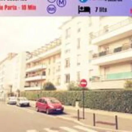7 People, 5 Minutes Paris, Metro, Parking Apartment